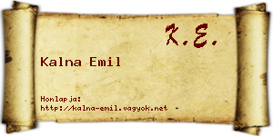 Kalna Emil névjegykártya